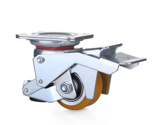 304 stainless steel pedal type horizontal adjustment universal wheel, silent medical equipment caster, polyurethane horizontal adjustment wheel