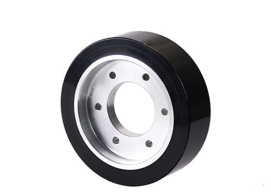 AGV polyurethane drive wheel six hole flange aluminum core wheel hub wrapped with rubber wheel 125 * 40
