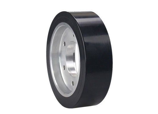 AGV polyurethane drive wheel six hole flange aluminum core wheel hub wrapped with rubber wheel 125 * 40