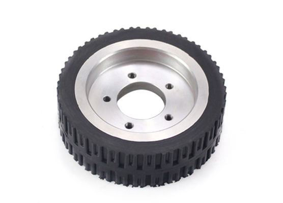 AGV polyurethane drive wheel flange aluminum core hub with pattern 125 * 38mm