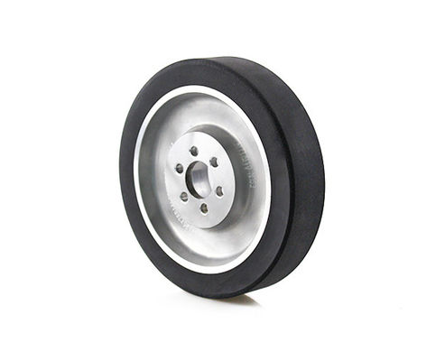 AGV anti slip polyurethane walking wheel with no demolding process, aluminum core wheel hub 125 * 28mm