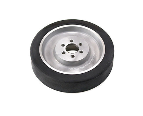 AGV anti slip polyurethane walking wheel with no demolding process, aluminum core wheel hub 125 * 28mm