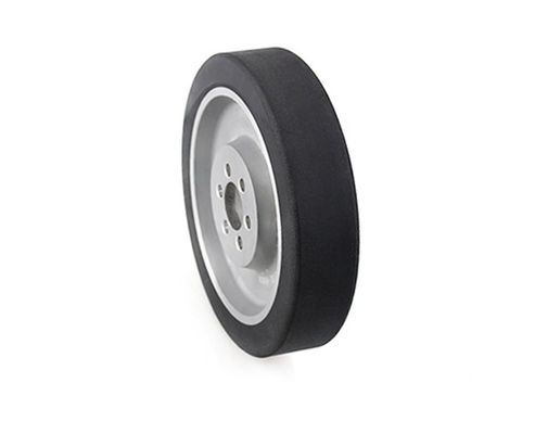 AGV anti slip polyurethane walking wheel with no demolding process, aluminum core wheel hub 125 * 28mm
