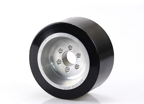 AGV polyurethane drive wheel six hole flange aluminum core wheel hub wrapped with rubber wheel 100 * 50mm