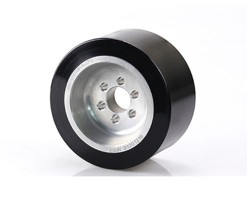 AGV polyurethane drive wheel six hole flange aluminum core wheel hub wrapped with rubber wheel 100 * 40mm