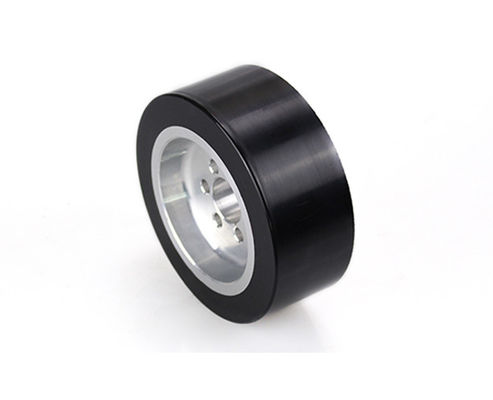 AGV polyurethane drive wheel six hole flange aluminum core wheel hub wrapped with rubber wheel 100 * 40mm