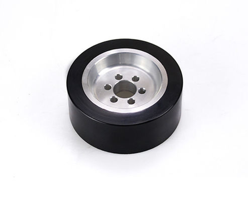AGV polyurethane drive wheel six hole flange aluminum core wheel hub wrapped with rubber wheel 100 * 40mm