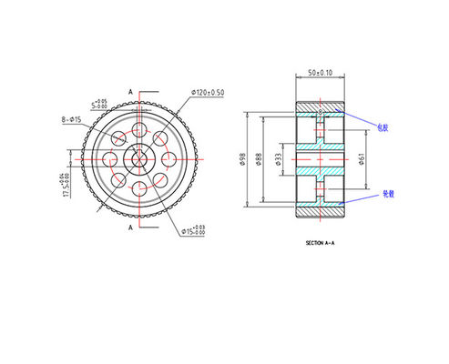 Intelligent rubber covered wheels AGV electric forklift drive wheels non-standard customized casters 4-inch drive wheels 100 * 30mm