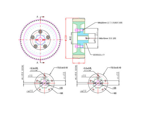 Non standard active wheel intelligent forklift walking wheel AGV driving wheel 6-inch aluminum core rubber casters 150 * 45mm