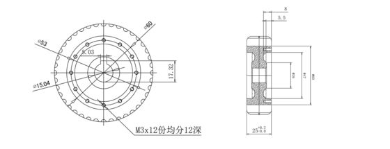 Intelligent robot tire AGV drive wheel rubber coated walking wheel 3-inch aluminum alloy foot wheel 80 * 25mm