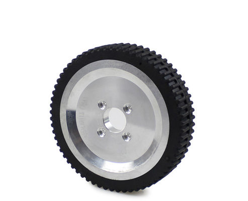 Aluminum core rubber coated wheel, four hole flange wheel hub, 5.5-inch AGV drive wheel, robot wheel 150 * 35mm