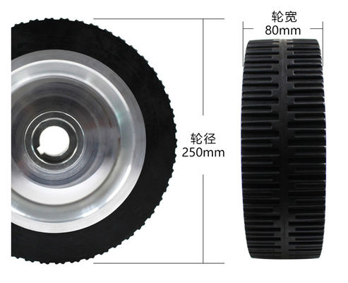 10 inch heavy-duty robot tire keyway aluminum core wheel hub AGV drive wheel rubber tread coating 250 * 80mm
