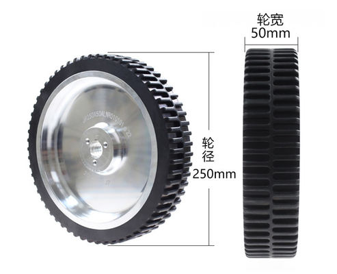 AGV rubber drive wheel 10 inch robot silent wheel aluminum alloy wheel hub flange keyway caster 250 * 50