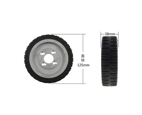 Aluminum core patterned rubber AGV robot Medical equipment Drive wheel Equipment walking Active wheel 125 * 38mm
