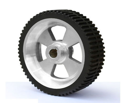 150 * 45mm Aluminum Core Texture Rubber AGV Robot Medical Equipment Drive Wheel Equipment Instrument Walking Wheel AGV Non standard Active Wheel