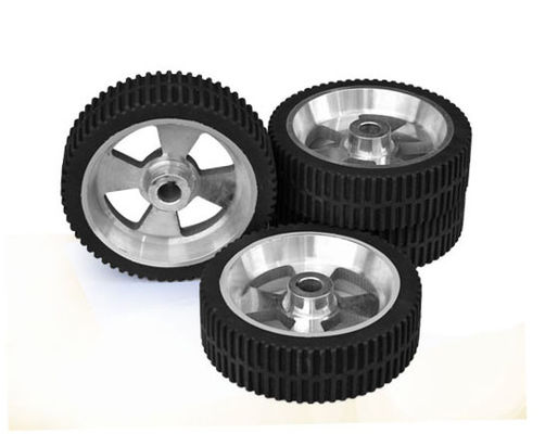 150 * 45mm Aluminum Core Texture Rubber AGV Robot Medical Equipment Drive Wheel Equipment Instrument Walking Wheel AGV Non standard Active Wheel