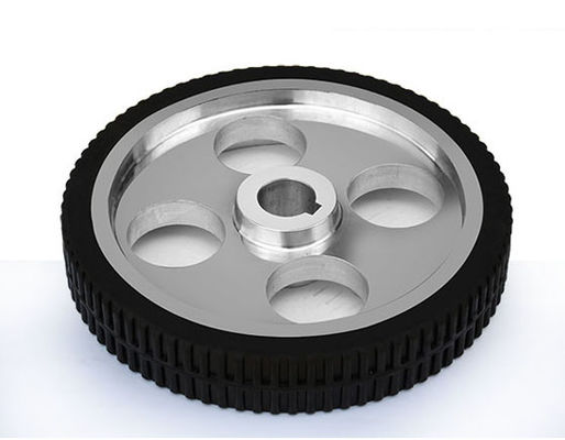 206 * 35mm aluminum core textured rubber AGV robot medical equipment driving wheel equipment instrument walking wheel AGV non-standard driving wheel
