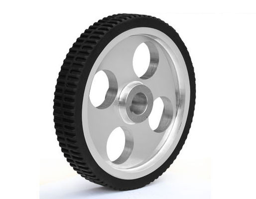 206 * 35mm aluminum core textured rubber AGV robot medical equipment driving wheel equipment instrument walking wheel AGV non-standard driving wheel