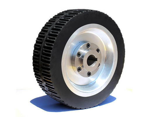 250 * 80mm Aluminum Core Texture Rubber AGV Robot Medical Equipment Drive Wheel Equipment Instrument Walking Wheel AGV Non standard Active Wheel