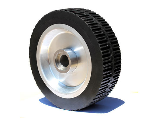 250 * 80mm Aluminum Core Texture Rubber AGV Robot Medical Equipment Drive Wheel Equipment Instrument Walking Wheel AGV Non standard Active Wheel