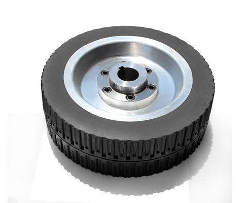 250 * 80mm Aluminum Core Texture Rubber AGV Robot Medical Equipment Drive Wheel Equipment Instrument Walking Wheel AGV Non standard Active Wheel