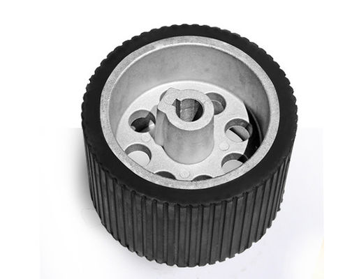 120 * 80mm Aluminum Core Texture Rubber AGV Robot Medical Equipment Drive Wheel Equipment Instrument Walking Wheel AGV Non standard Active Wheel
