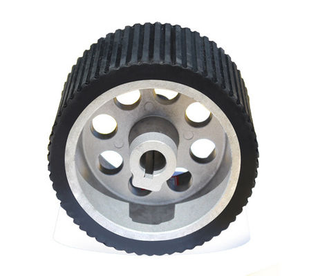 120 * 80mm Aluminum Core Texture Rubber AGV Robot Medical Equipment Drive Wheel Equipment Instrument Walking Wheel AGV Non standard Active Wheel