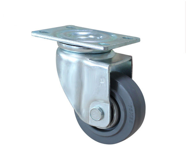 Medium sized 3-inch aluminum core elastic rubber silent universal wheel handcart rack equipment instrument industrial casters 5913-56A