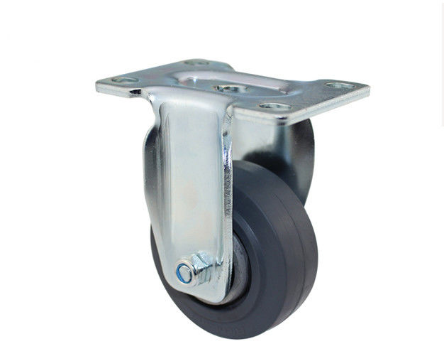 Medium sized 3-inch aluminum core elastic rubber silent directional wheel handcart shelving equipment instrument industrial casters 5903-56A