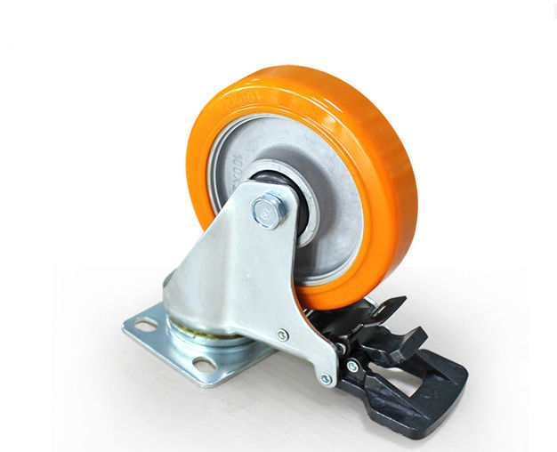 Lightweight 4-inch aluminum core polyurethane silent universal wheel with brake, furniture cabinet, coffee table, table and chairs wheel, movable wheel 3924-86A