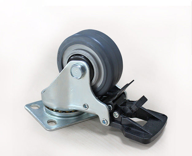 2.5-inch lightweight aluminum core rubber silent universal wheel belt brake logistics flatbed handcart industrial equipment caster 39225-56A