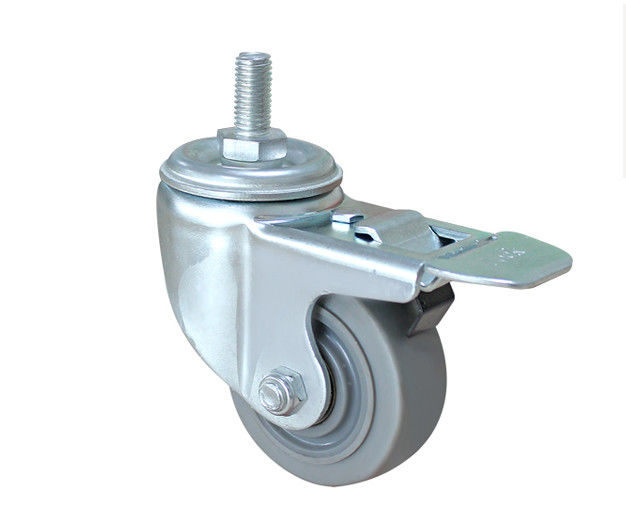 2.5-inch lightweight aluminum core rubber silent universal wheel belt brake logistics flatbed handcart industrial equipment caster 39225-56A