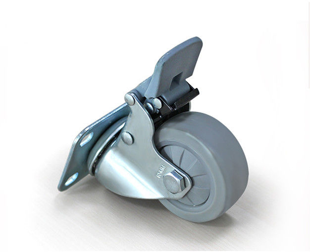 Lightweight 2.5-inch high elasticity rubber silent flat universal caster with brake handcart universal wheel 37225-37