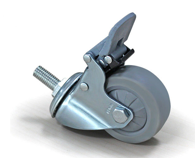 Lightweight 2.5-inch high elasticity rubber silent universal caster with brake handcart universal wheel 37425-37