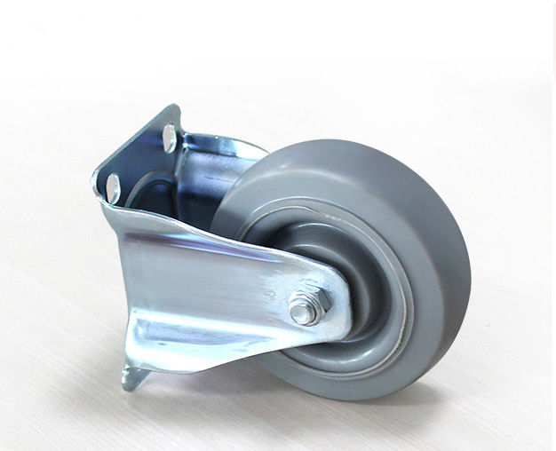 Medium sized double bearing 4-inch high elastic rubber silent directional wheel logistics handcart industrial casters 5104-36