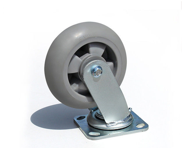 6-inch heavy-duty high elasticity rubber silent universal wheel flatbed handcart industrial equipment caster 7116-56