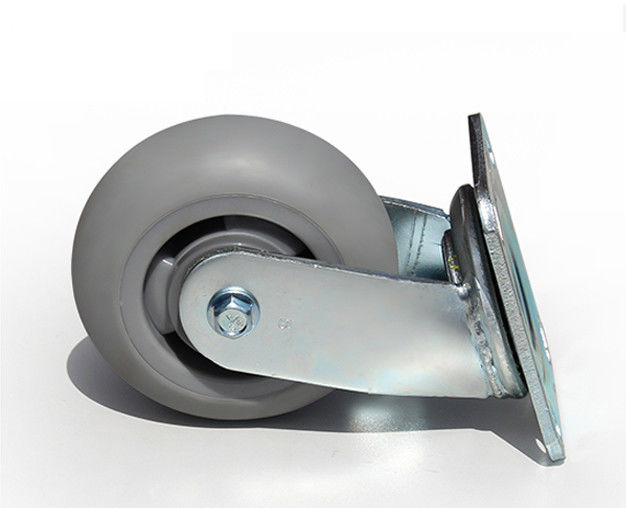5-inch heavy-duty high elasticity rubber silent universal wheel flatbed handcart industrial equipment caster 7115-56