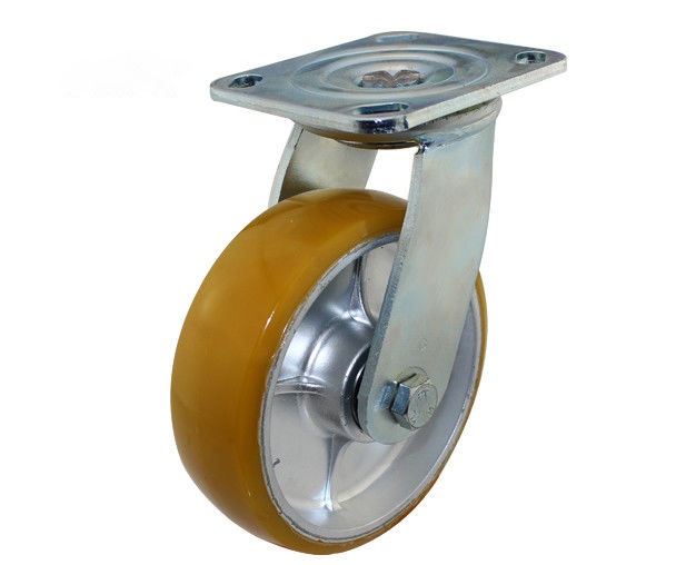 6-inch heavy-duty aluminum core polyurethane flat top universal casters (Logistics King series)