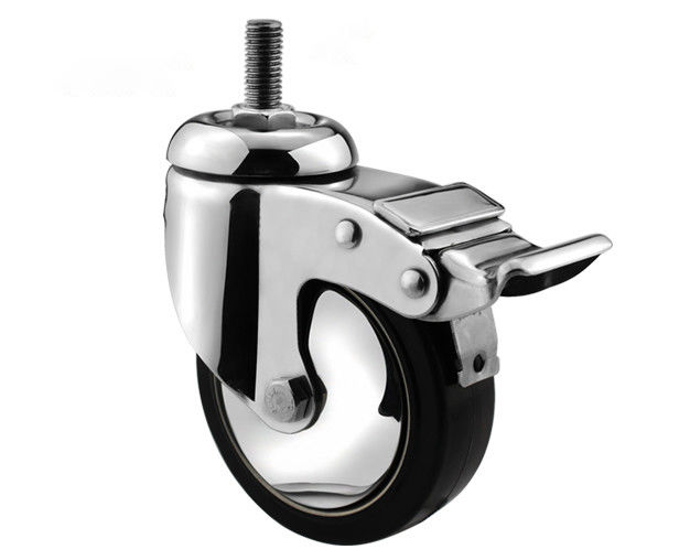 3-inch/4-inch/5-inch medium-sized 304 stainless steel package, natural rubber screw universal brake, silent caster S5844-36S
