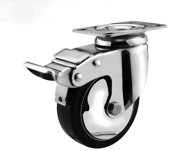 3-inch/4-inch/5-inch medium-sized 304 stainless steel package, natural rubber flat top universal brake, silent casters S5824-36S