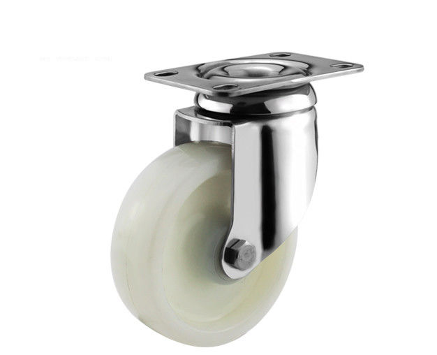 4-inch medium-sized 304 stainless steel white nylon flat top universal casters S5814-24