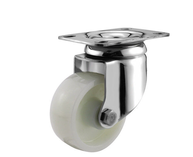 3-inch medium-sized 304 stainless steel white nylon PA flat top universal casters S5813-24