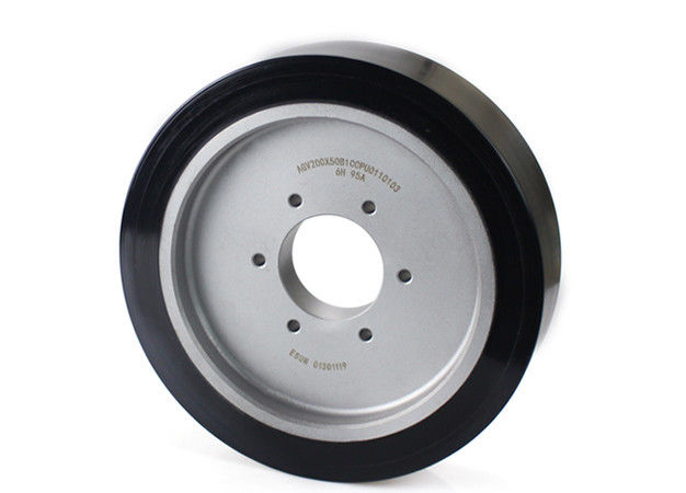 AGV polyurethane drive wheel six hole flange steel core wheel hub rubber wheel AGV200 * 50mm