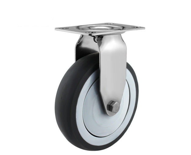 5-inch medium-sized directional 304 stainless steel super synthetic rubber TPR single bearing silent casters S5805-57
