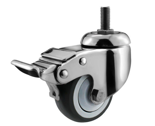 3-inch medium-sized screw universal brake 304 stainless steel super synthetic rubber TPR single bearing silent caster