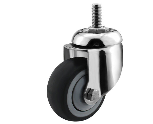 3-inch medium-sized screw universal 304 stainless steel super synthetic rubber TPR single bearing silent casters