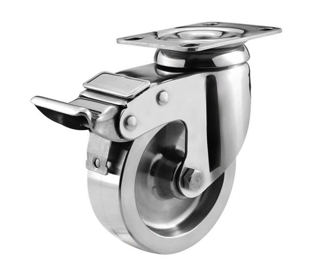 3-inch/4-inch/5-inch medium-sized 304 all stainless steel flat universal brake casters S5824-S6