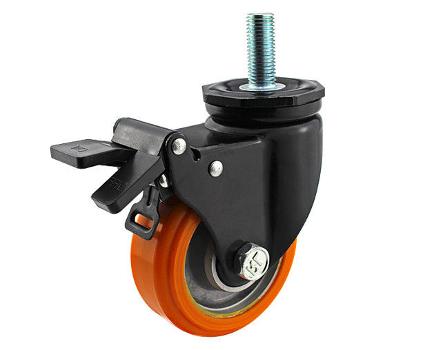 3-inch/4-inch/5-inch/6-inch medium and heavy-duty series aluminum core polyurethane PU screw universal brake casters (High Speed King series)