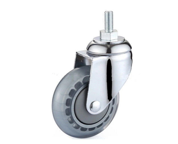 3-inch/4-inch/5-inch stainless steel medium-sized high elasticity polyurethane PU transparent silent screw universal casters 25734-76
