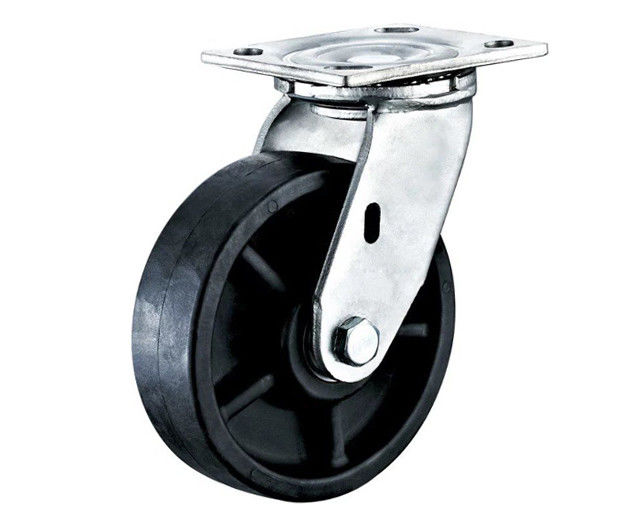 4-inch/5-inch/6-inch/8-inch heavy-duty series heat-resistant 220 ℃ black nylon flat top universal casters